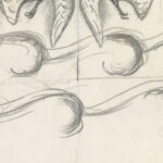 Ontwerpen voor een watermerk van een bankbiljet Twee duiven vliegend boven de golven 1891 Leo Gestel 8 mockup