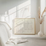 Ontwerpen voor een watermerk van een bankbiljet ornament en vlinder 1891 Leo Gestel 4 mockup