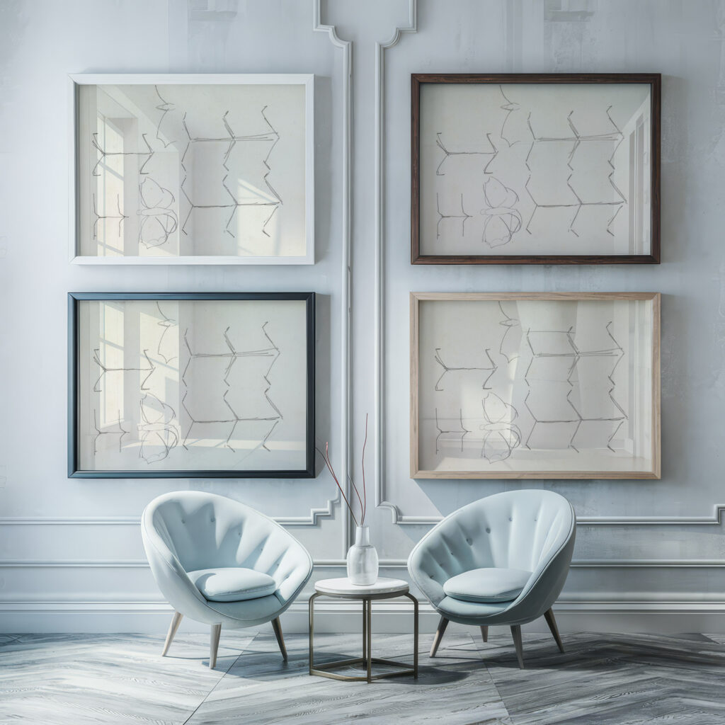 Ontwerpen voor een watermerk van een bankbiljet ornament en vlinder 1891 Leo Gestel framed posters mockup