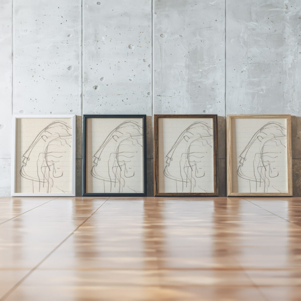 Ontwerpschets voor Paul Fierens ‘lArt Hollandais contemporain 1933 Leo Gestel framed posters mockup