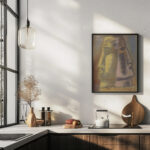 Ontwerpschets voor Paul Fierens ‘lArt Hollandais contemporain twee mannen hoofden en profil afgebeeld van elkaar weg kijkend. 1933 Leo Gestel 6 mockup