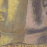 Ontwerpschets voor Paul Fierens ‘lArt Hollandais contemporain twee mannen hoofden en profil afgebeeld van elkaar weg kijkend. 1933 Leo Gestel 8 mockup