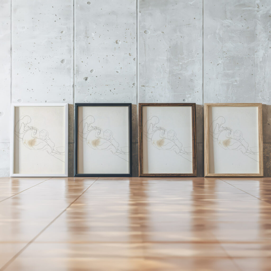 Op de grond zittende figuren 1916 Reijer Stolk framed posters mockup