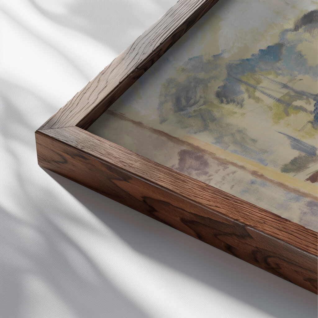 Open Window on Bosvoorde Rik Wouters close up dark wood mockup