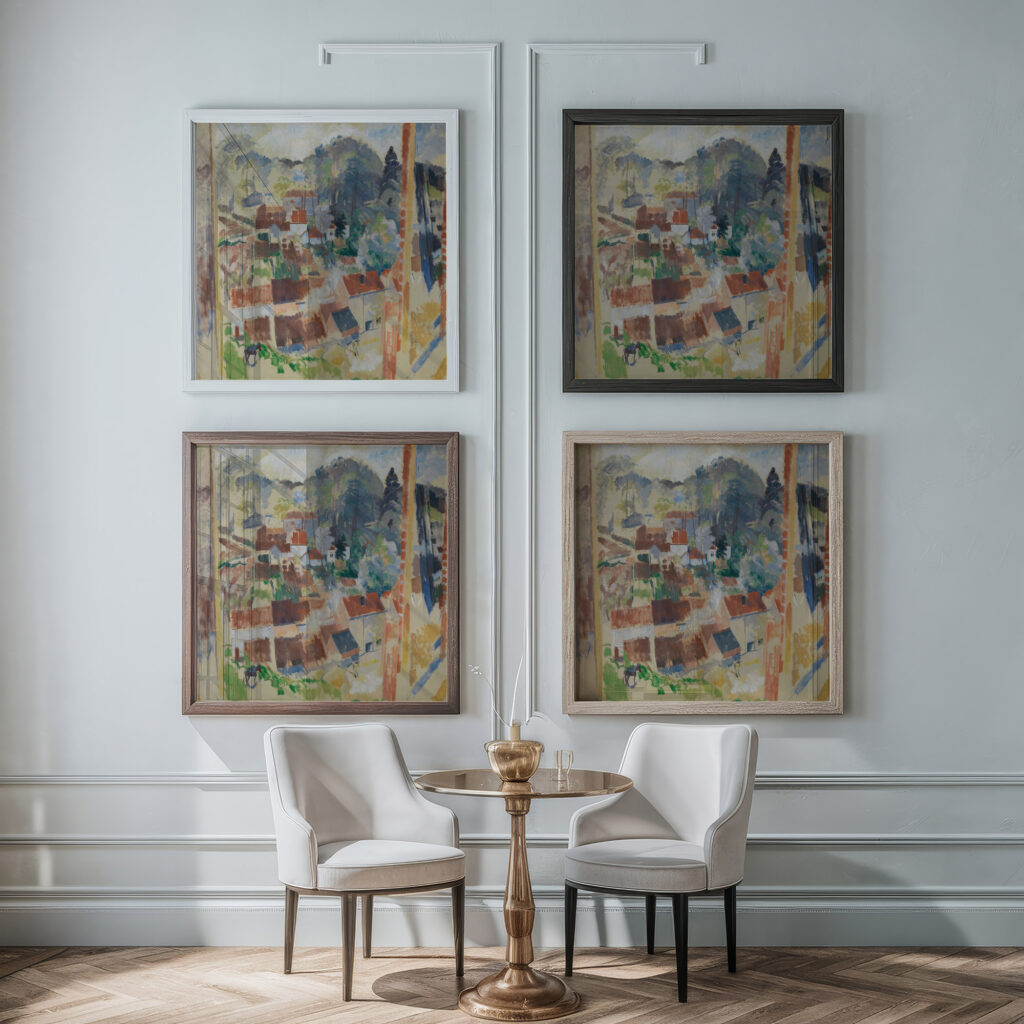 Open Window on Bosvoorde Rik Wouters framed posters mockup