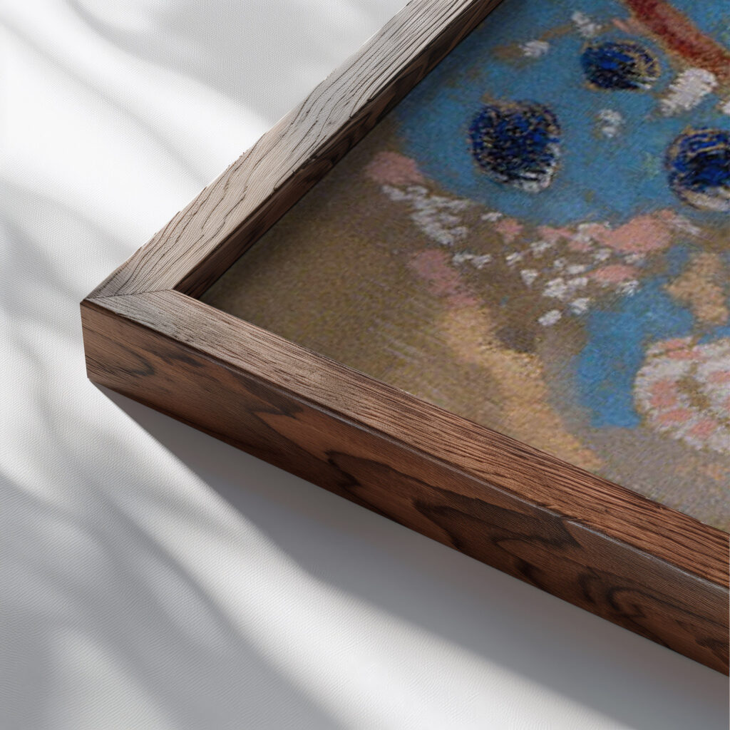 Ophelia 1906 Odilon Redon close up dark wood mockup