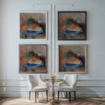 Ophelia with a Blue Wimple in the Water 1900 1905 Odilon Redon framed posters mockup