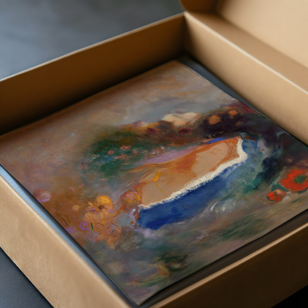 Ophelia with a Blue Wimple in the Water 1900 1905 Odilon Redon video mockup