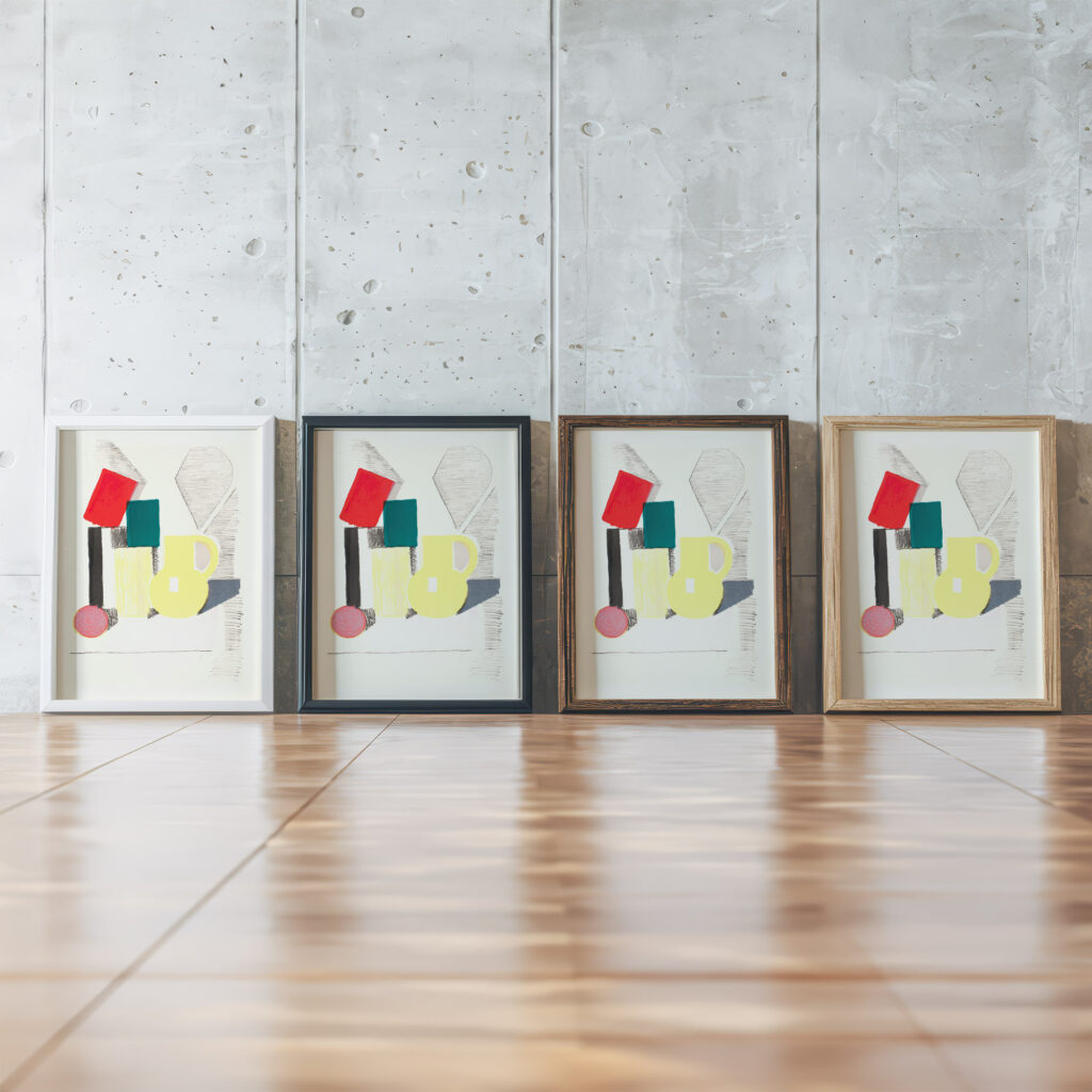 Opstilling 1947 Vilhelm Lundstrom framed posters mockup