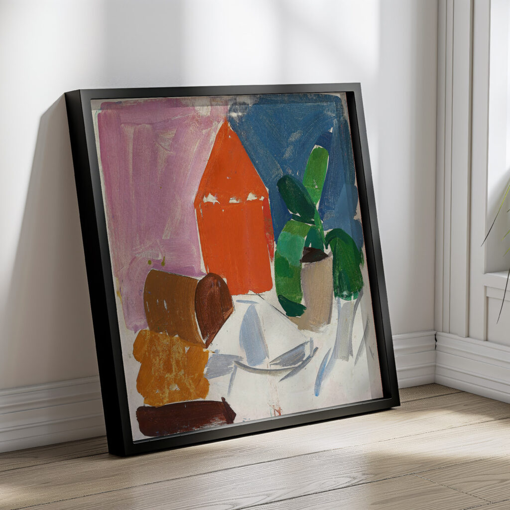 Opstilling med potteplante Edvard Weie 4 mockup