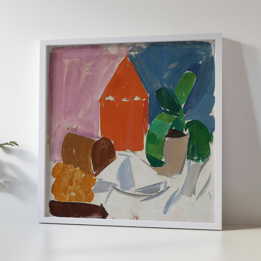 Opstilling med potteplante Edvard Weie 5 mockup