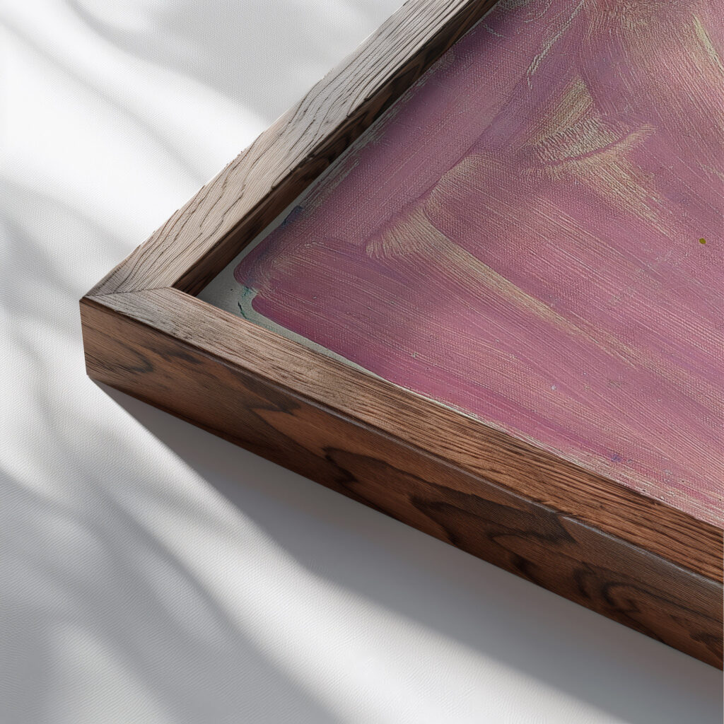 Opstilling med potteplante Edvard Weie close up dark wood mockup