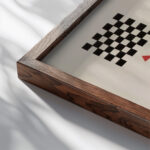 Orange 1923 Wassily Kandinsky close up dark wood mockup