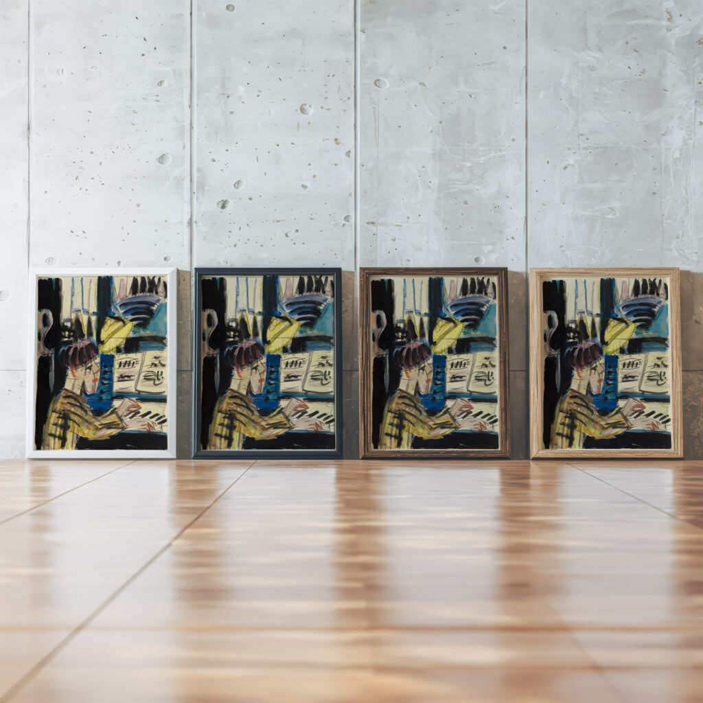 Orgelspieler 1928 Ernst Ludwig Kirchner framed posters mockup