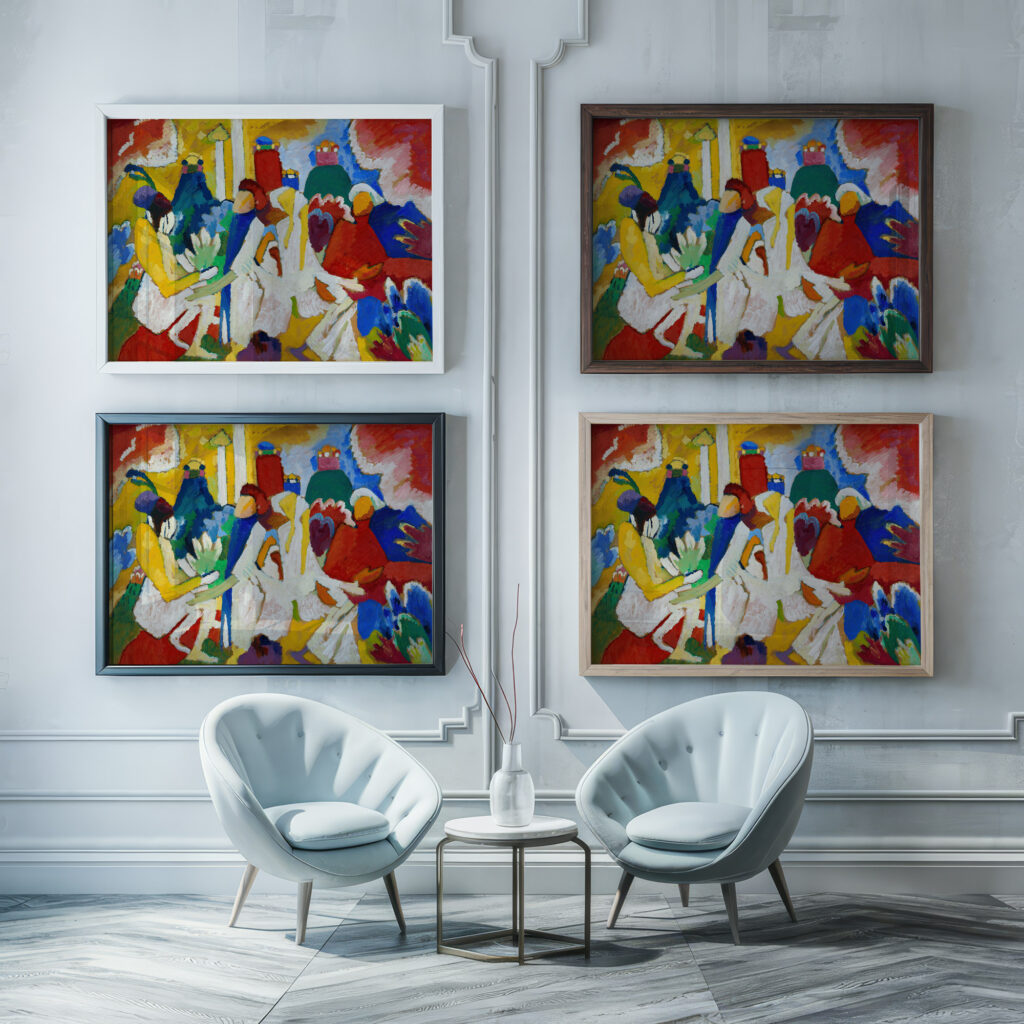 Oriental 1909 Wassily Kandinsky framed posters mockup