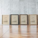 Original drawings 09 early 20th century Viking Eggeling framed posters mockup