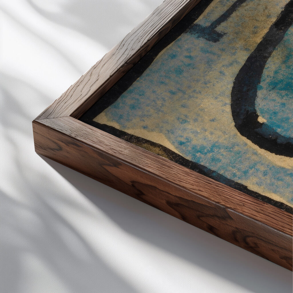 Ornament 1918 Egon Schiele close up dark wood mockup