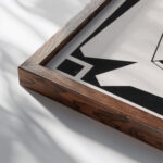 Ornament Guus de Vries 1894 1919 1919 Samuel Jessurun de Mesquita close up dark wood mockup