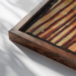 Ornament mit parallelen Linien 1918 Egon Schiele close up dark wood mockup