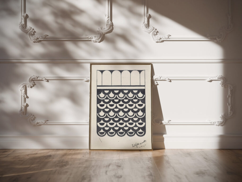 Ornament van schubben 1878 Samuel Jessurun de Mesquita video mockup