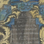 Ornamentaal ontwerp met namen van Van Stolks Commissiehandel 1874 Carel Adolph Lion Cachet 8 mockup