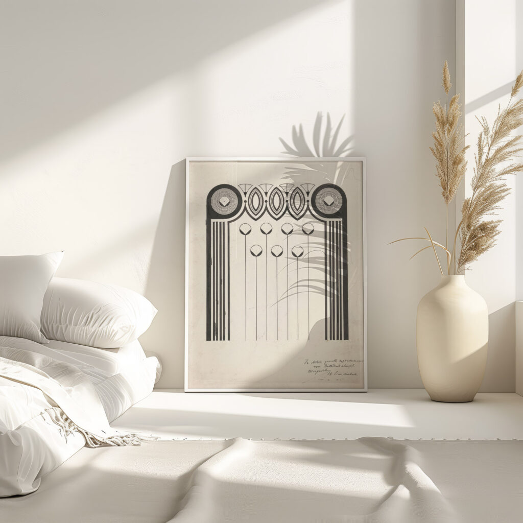 Ornamentale boekdrukstempel voor een boekband 1878 Samuel Jessurun de Mesquita 4 mockup