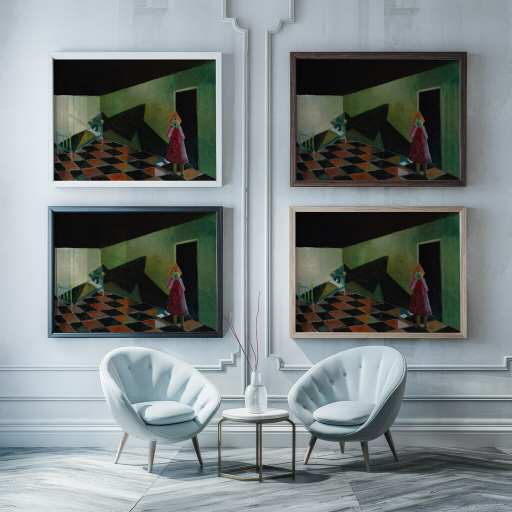 Orphan 1943 Ole Kandelin framed posters mockup