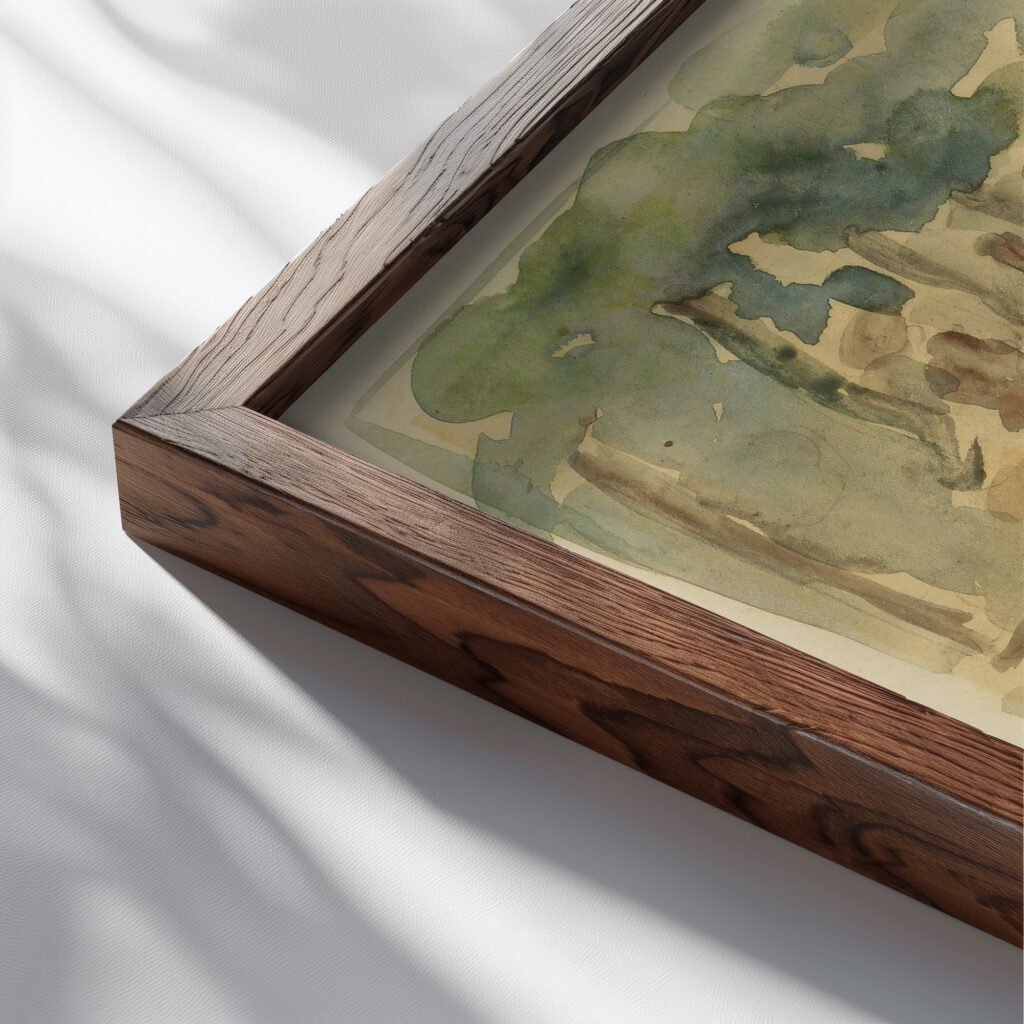 Outdoor Cafe ca. 1892 Maurice Prendergast close up dark wood mockup