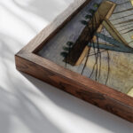 Outdoor Scaffolding 1928 Fermin Revueltas close up dark wood mockup