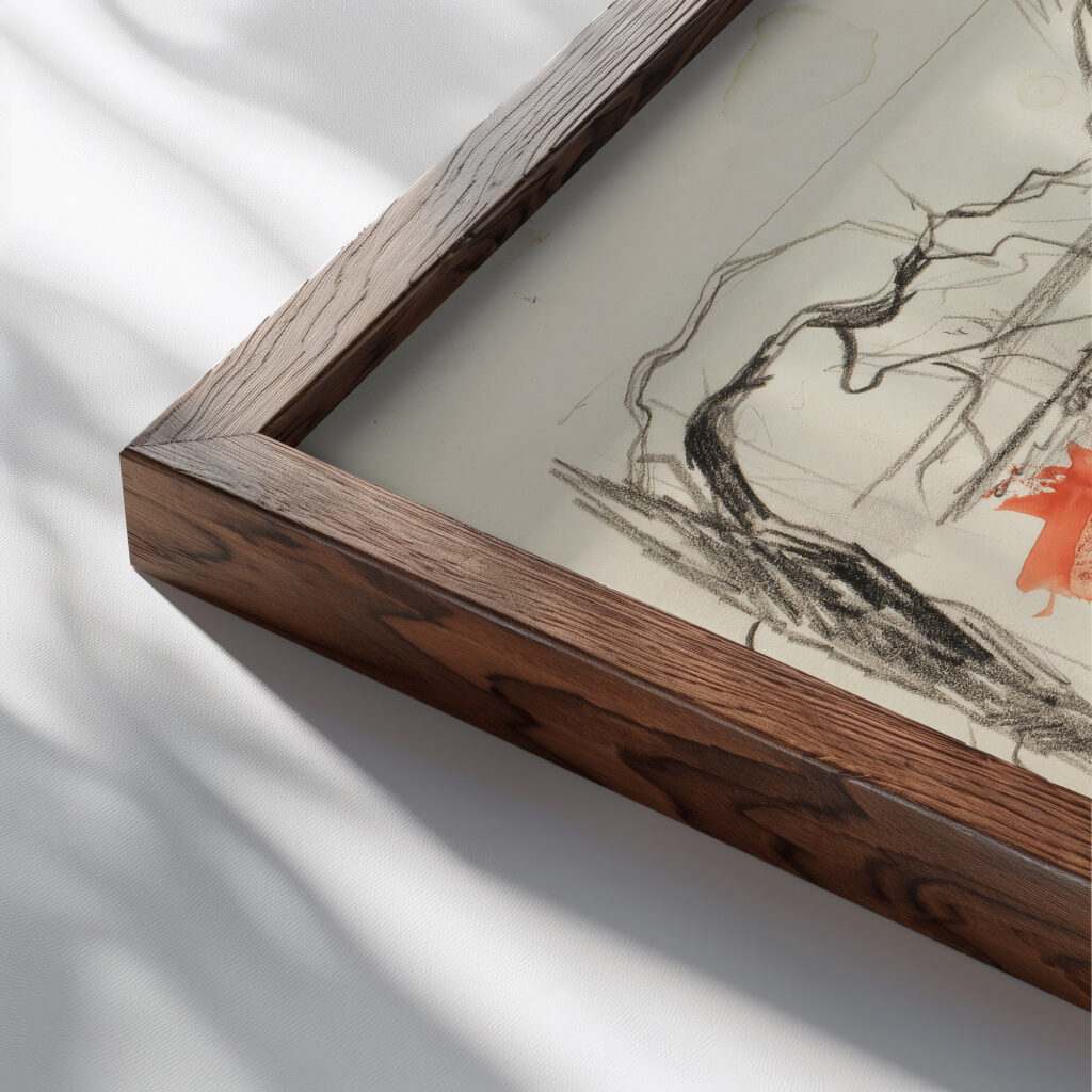 Outline 1930 Henry Ericsson close up dark wood mockup