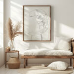 Ovaal met een kop in profiel naar rechts twee benen en een kop met gesloten ogen 1943 11 24 Samuel Jessurun de Mesquita 5 mockup