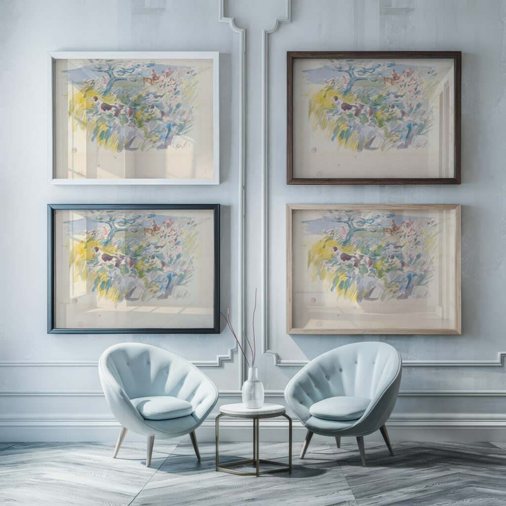 Over the Bank Exmoor ca. 1895 Robert Polhill Bevan framed posters mockup