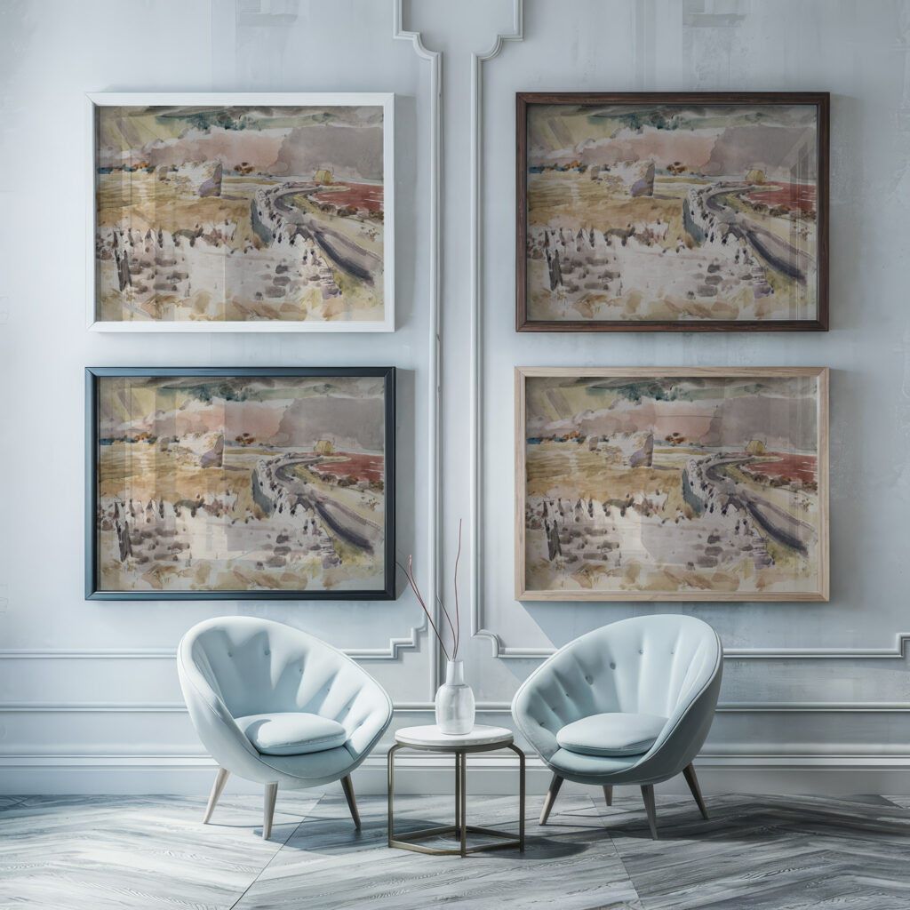 Oxfordshire Landscape 1944 Paul Nash framed posters mockup