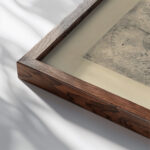 Paar im Garten gehend 1913 Ernst Ludwig Kirchner close up dark wood mockup