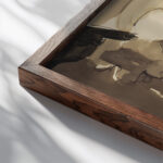 Paar im Mondlicht vor dem Haus ca 1928 Ernst Ludwig Kirchner close up dark wood mockup