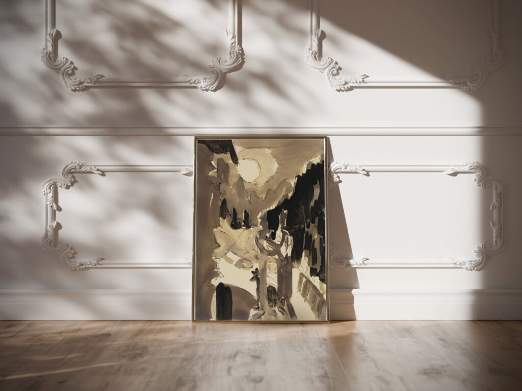 Paar im Mondlicht vor dem Haus ca 1928 Ernst Ludwig Kirchner video mockup