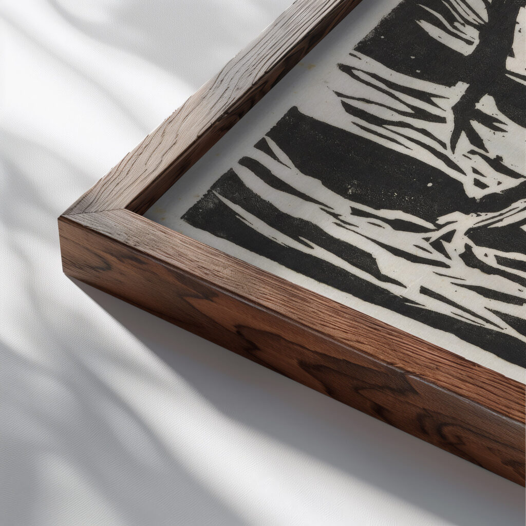 Paar im Wald 1925 Hermann Scherer close up dark wood mockup