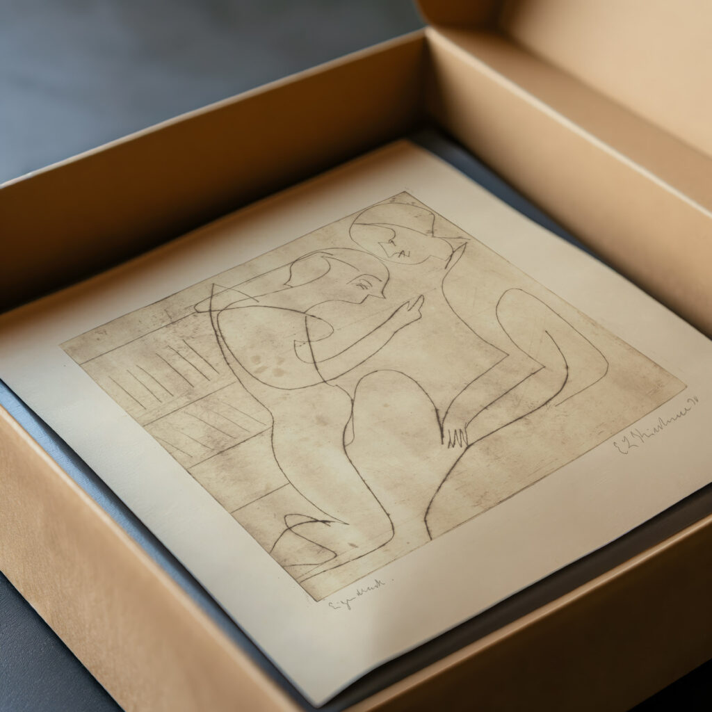 Paar in der Bibliothek 1930 Ernst Ludwig Kirchner video mockup