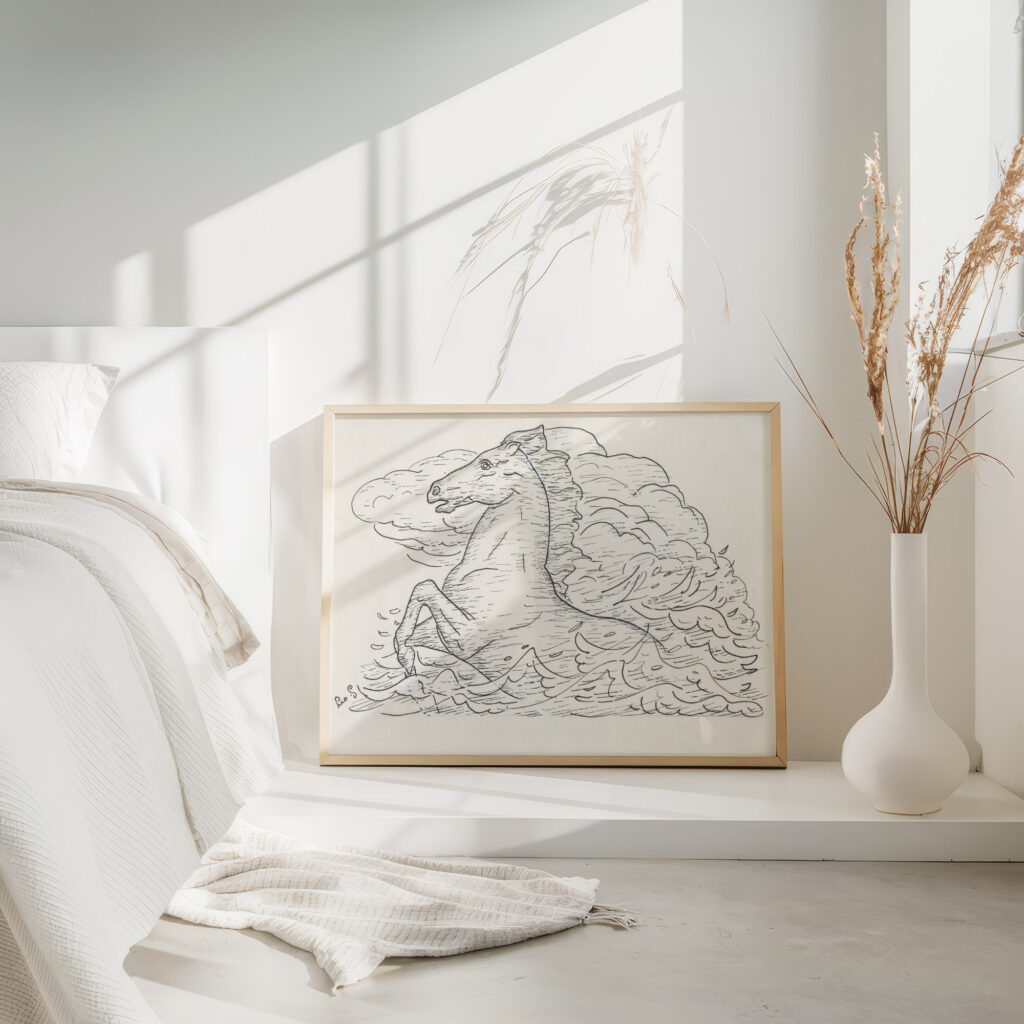 Paard in zee 1891 Leo Gestel 4 mockup