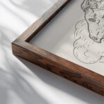 Paard in zee 1891 Leo Gestel close up dark wood mockup