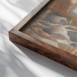 Paarden in landschap 1928 Leo Gestel close up dark wood mockup