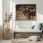 Paardentrams en figuren op een plein George Hendrik Breitner 5 mockup
