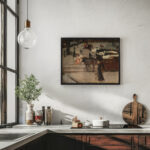 Paardentrams en figuren op een plein George Hendrik Breitner 6 mockup