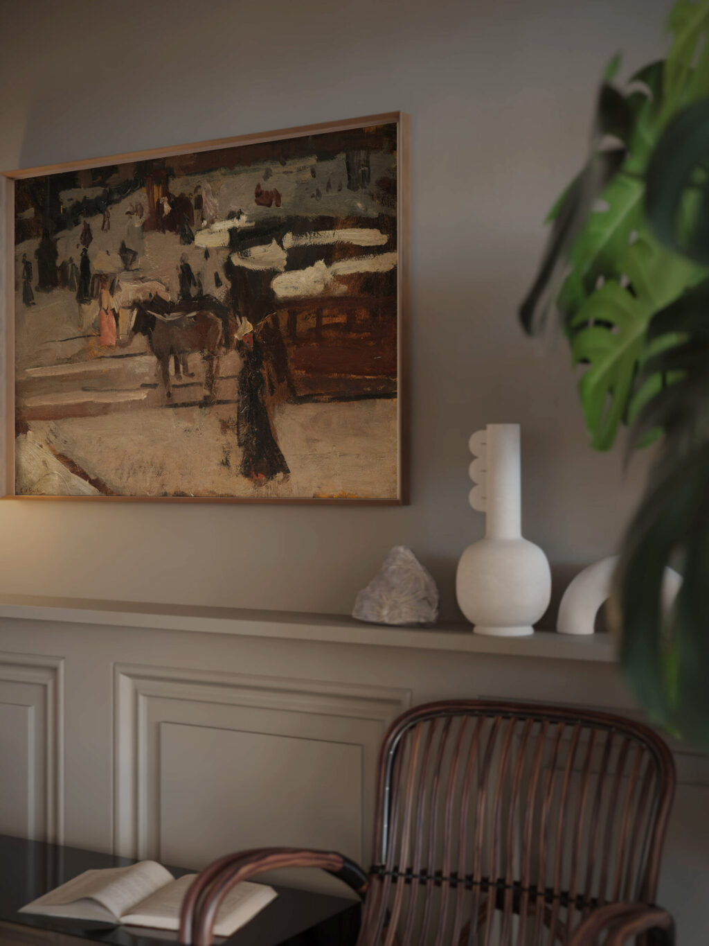 Paardentrams en figuren op een plein George Hendrik Breitner video mockup