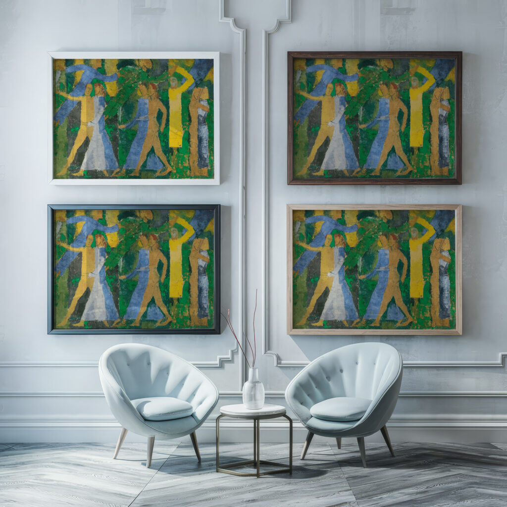 Paare im Walde II August Babberger framed posters mockup