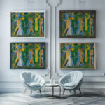 Paare im Walde II August Babberger framed posters mockup