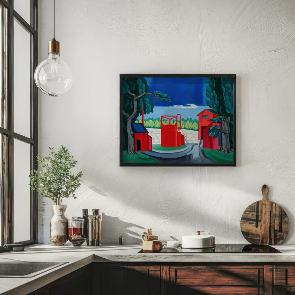 Pagoda Red Tank West Quincy 1927 Oscar Bluemner 6 mockup