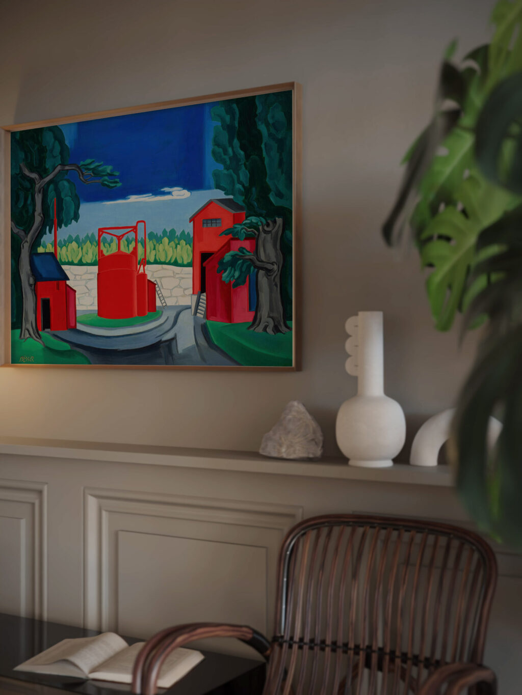 Pagoda Red Tank West Quincy 1927 Oscar Bluemner video mockup