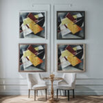 Painterly Architectonic 1918 Lyubov Popova framed posters mockup