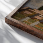 Paisaje de ciudad 1918 Joaquin Torres Garcia close up dark wood mockup